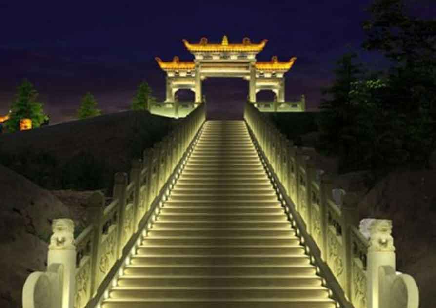 Giải pháp chiếu sáng cảnh quan quảng trường và khu vui chơi công cộng, sử dụng đèn LED âm sàn và Spotlight tạo điểm nhấn nghệ thuật, thi công bởi Bảo Châu AD