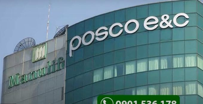 Thi công biển hiệu chữ nổi Inox POSCO E&C