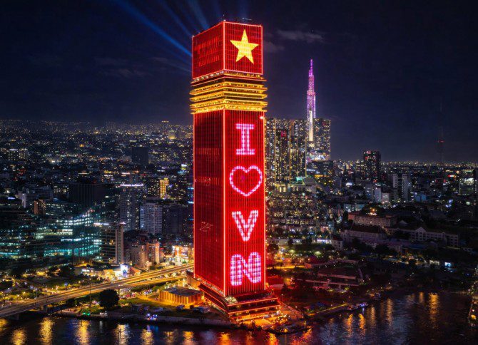 Hệ thống đèn media facade biến mặt dựng tòa nhà thành màn hình trình diễn video đỉnh cao.
